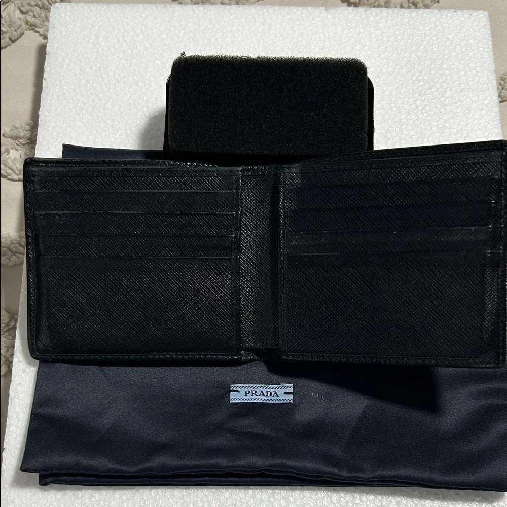 Prada Textured Black Leather Wallet - Picture 2 of 3